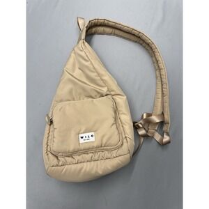Wilo The Label Beige nude tan  2 in 1 Convertible Active Backpack Sling Bag